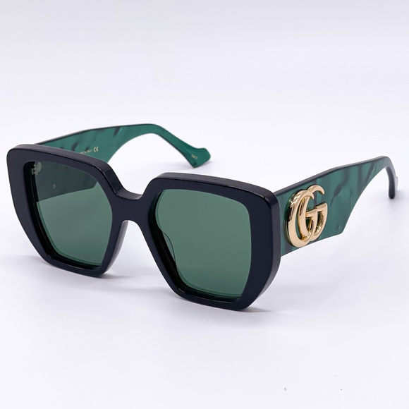 NEW GUCCI GG0956S 001 BLACK GREEN WOMEN’S GUCCI SUNGLASSES NEW COLLECTION - Picture 2 of 12
